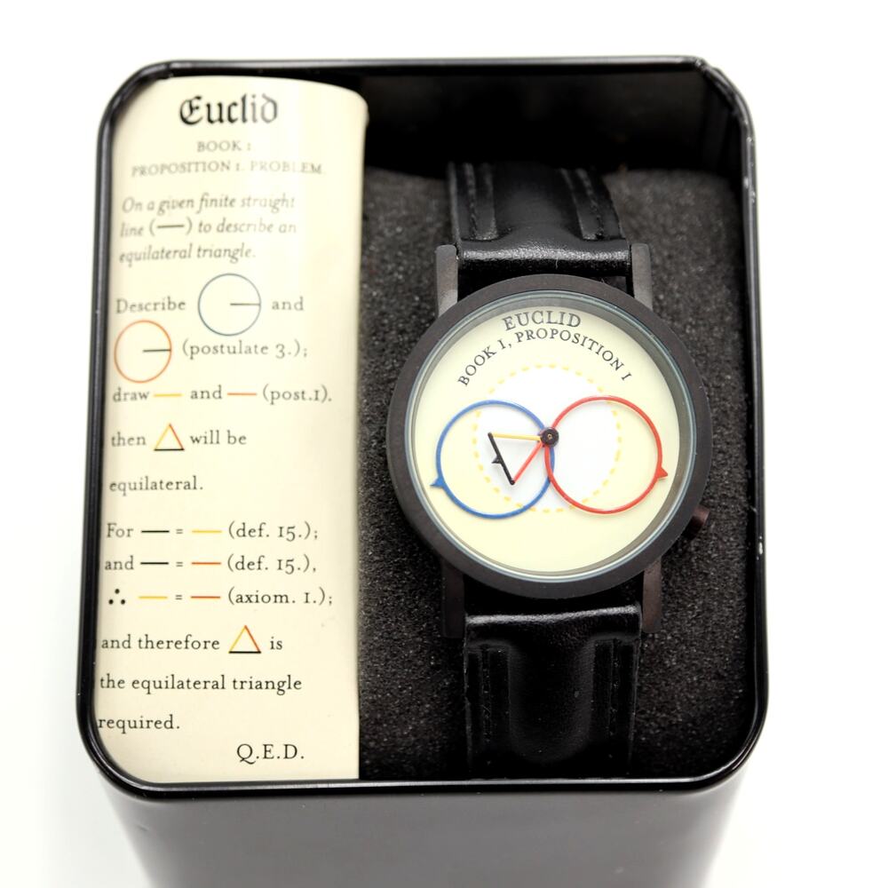 Tempus Fugit Euclid Geometry 33mm Watch Unemployed Philosopher Guild New Battery